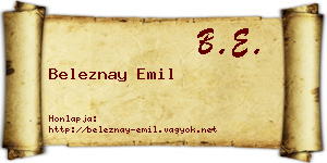 Beleznay Emil névjegykártya